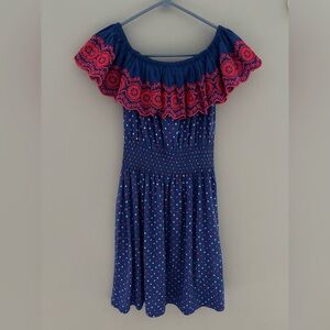 NWT Lilly Pulitzer Kalama off the shoulder borealis blue squared dress size XS